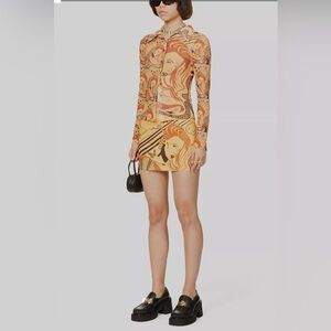 HOUSE OF SUNNY Let's Get Out Abstract pattern Stretch woven Shirt Artistic 4